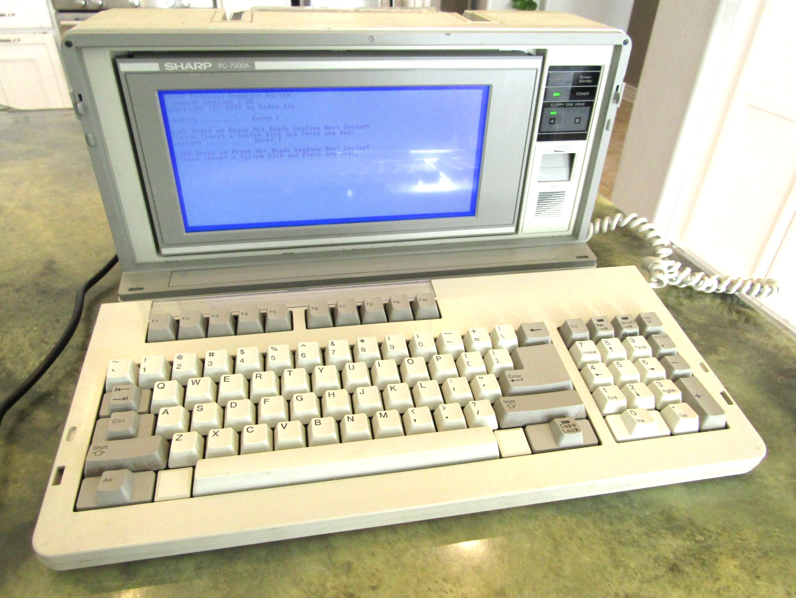 Vintage Scarce  "A" Version Sharp PC-7000A Portable Luggable Personal Computer