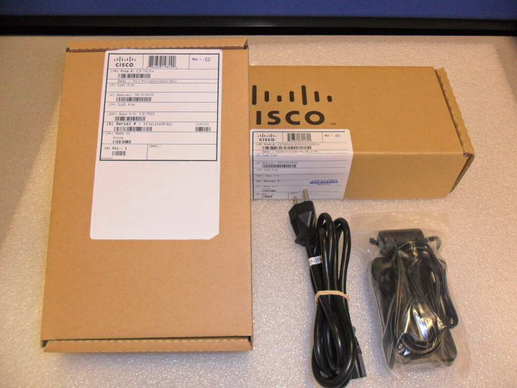 Cisco CP-7915 Add On Module with SINGLFOOTSTAND and CP-PWR-CUBE-3 All New
