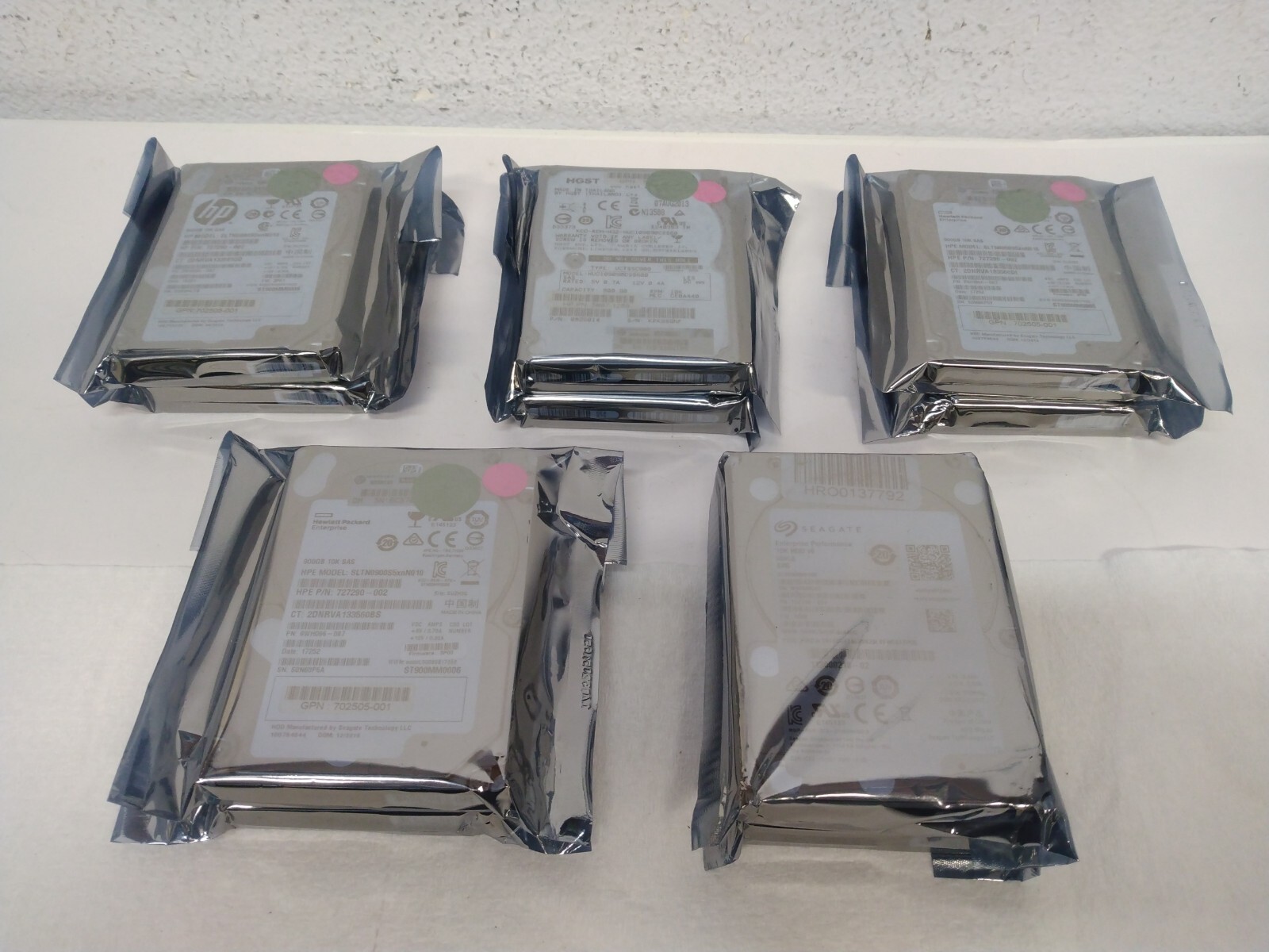10PCs Mix Brands&Models(HP,HGST,Seagate,Toshiba,Hitachi,.)900GB 10K SAS 2.5" HDD