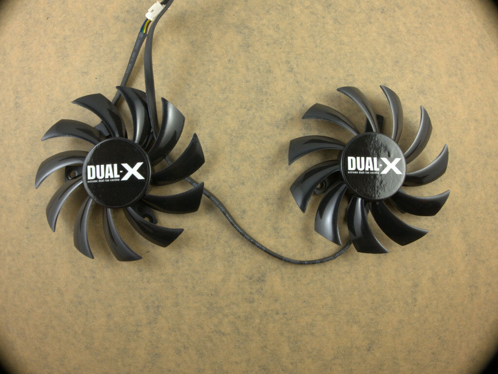 Pair Fans Cooler Fan For Sapphire Radeon HD6950 HD7790 HD7850 FD7010H12S 75mm