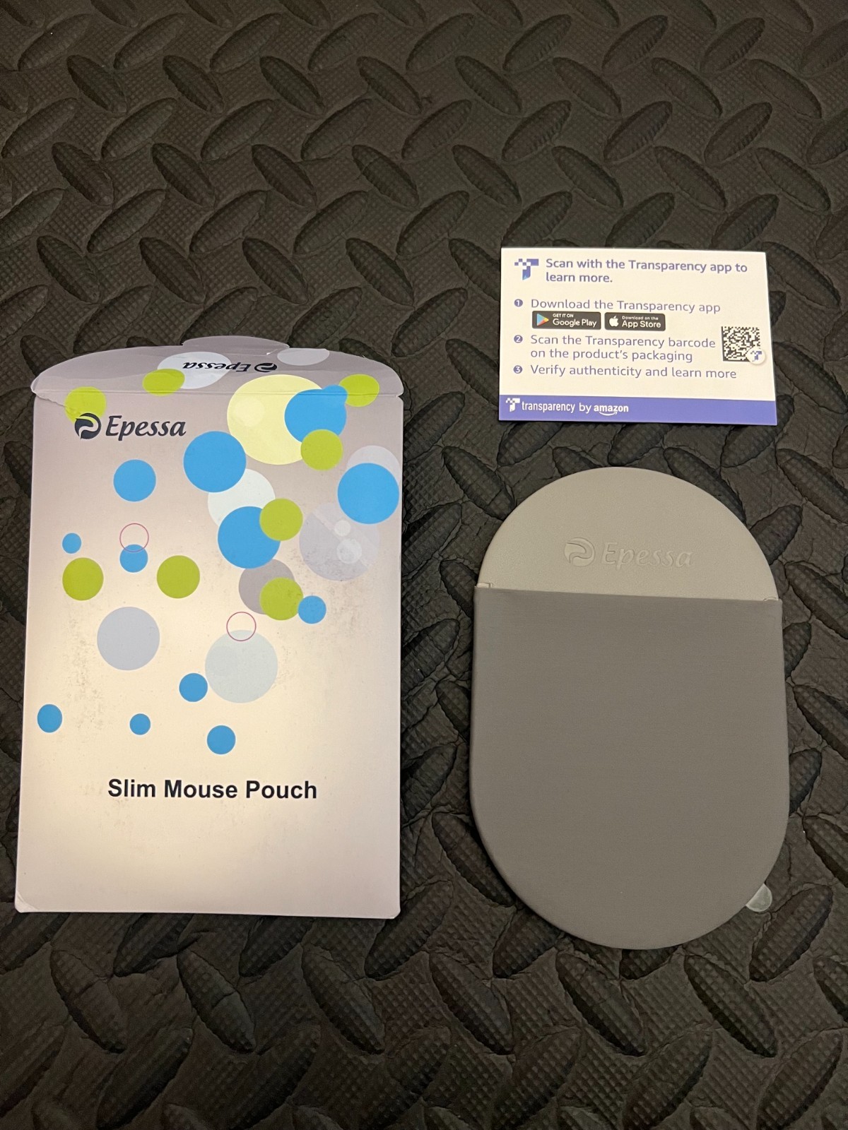 Epessa Universal Stick-On Slim Mouse Pouch Elastic Sleeve Gray for Laptop