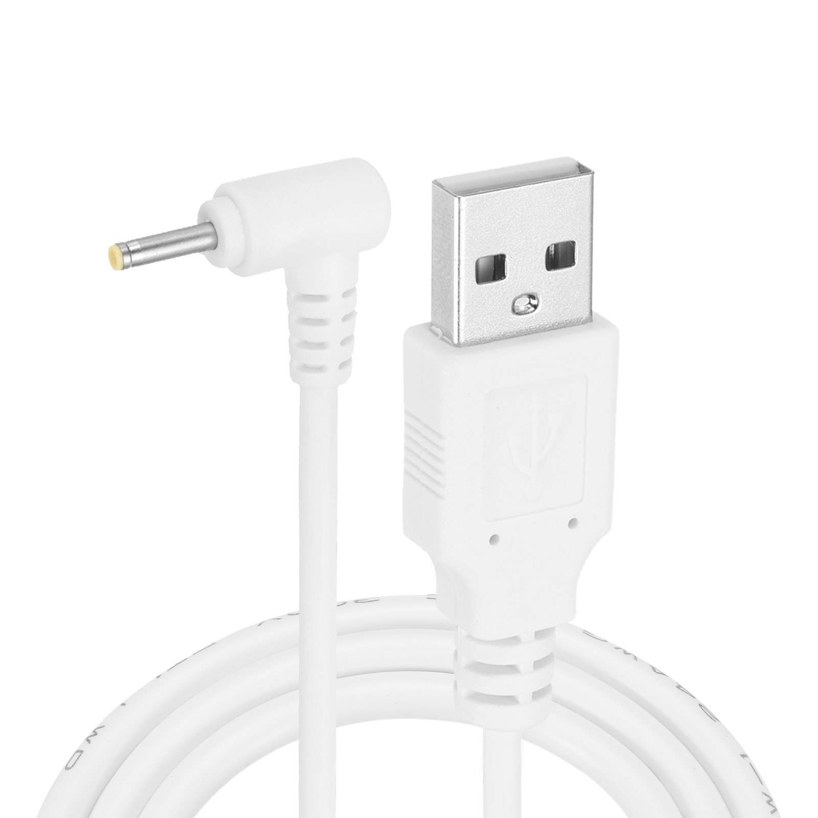 2Pcs 3.3ft USB A Type 2.5 x 0.7mm L-Shaped Head Power Connector White