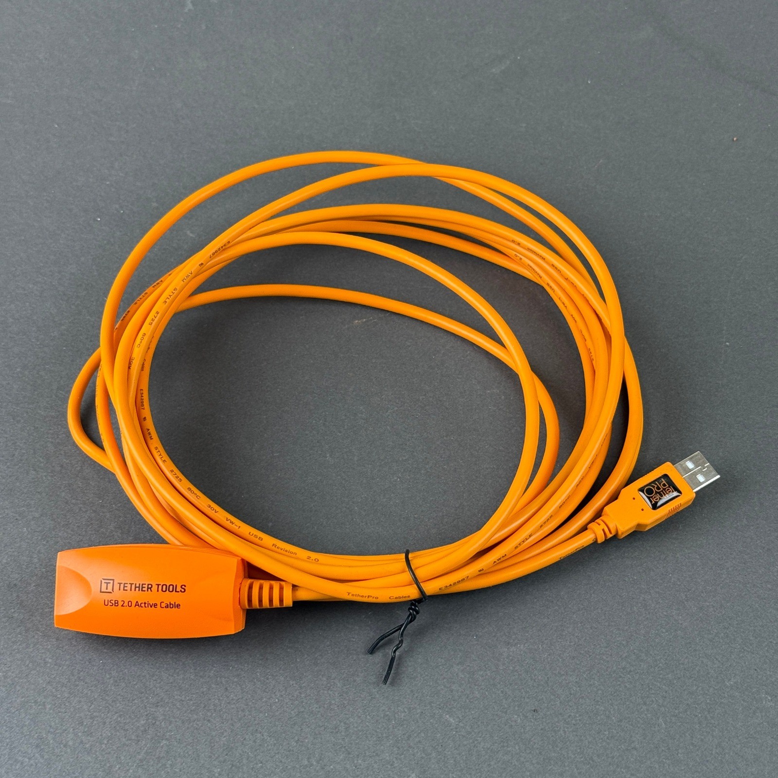 Tether Tools TetherPro USB 2.0 Active Extension Cable Orange Excellent 16ft