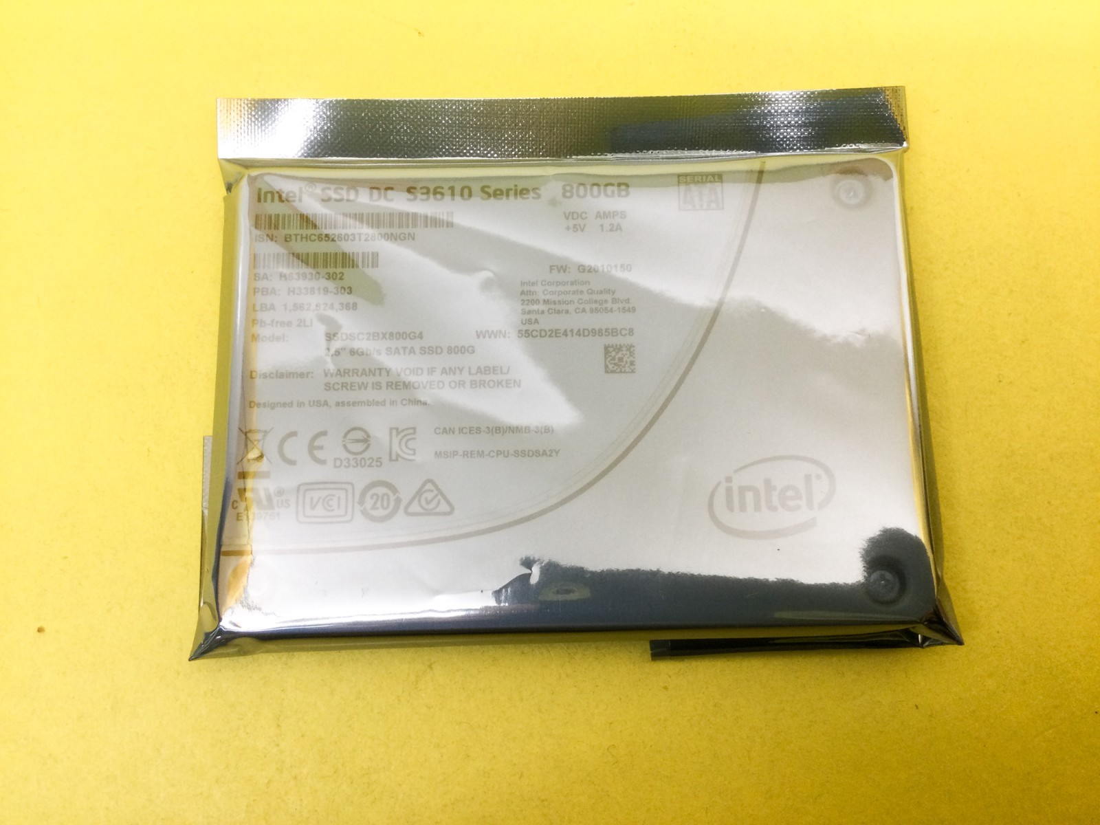Intel DC S3610 Series 800GB SATA 6Gb/s 2.5inch Internal SSD SSDSC2BX800G4 New