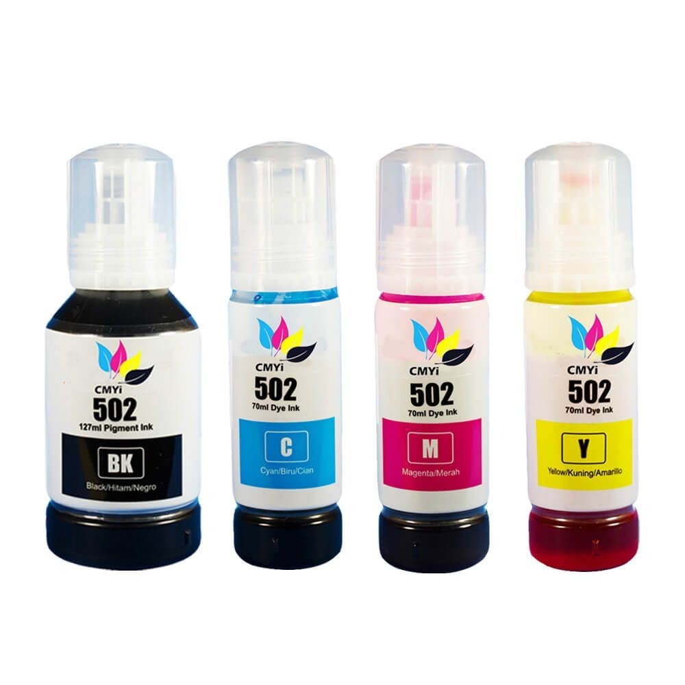 🖨️ FASTINK Compatible Epson 502 T502 Ink Refill 4 Pack BK C M Y EcoTank