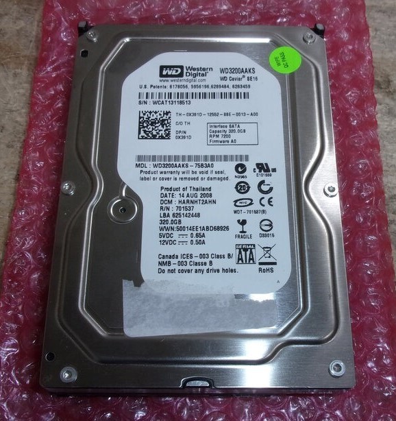Western Digital WD3200AAKS-75B3A0 Hard Drive 3.5" SATA 320GB