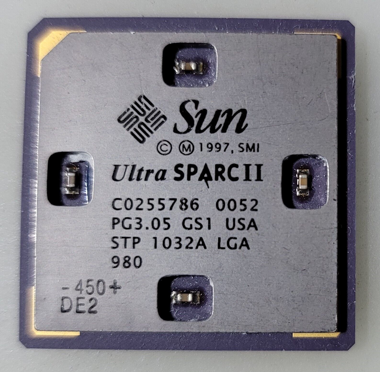 Rare Vintage Sun Ultra Sparc II STP1032A LGA Ceramic Processor Gold/Collection