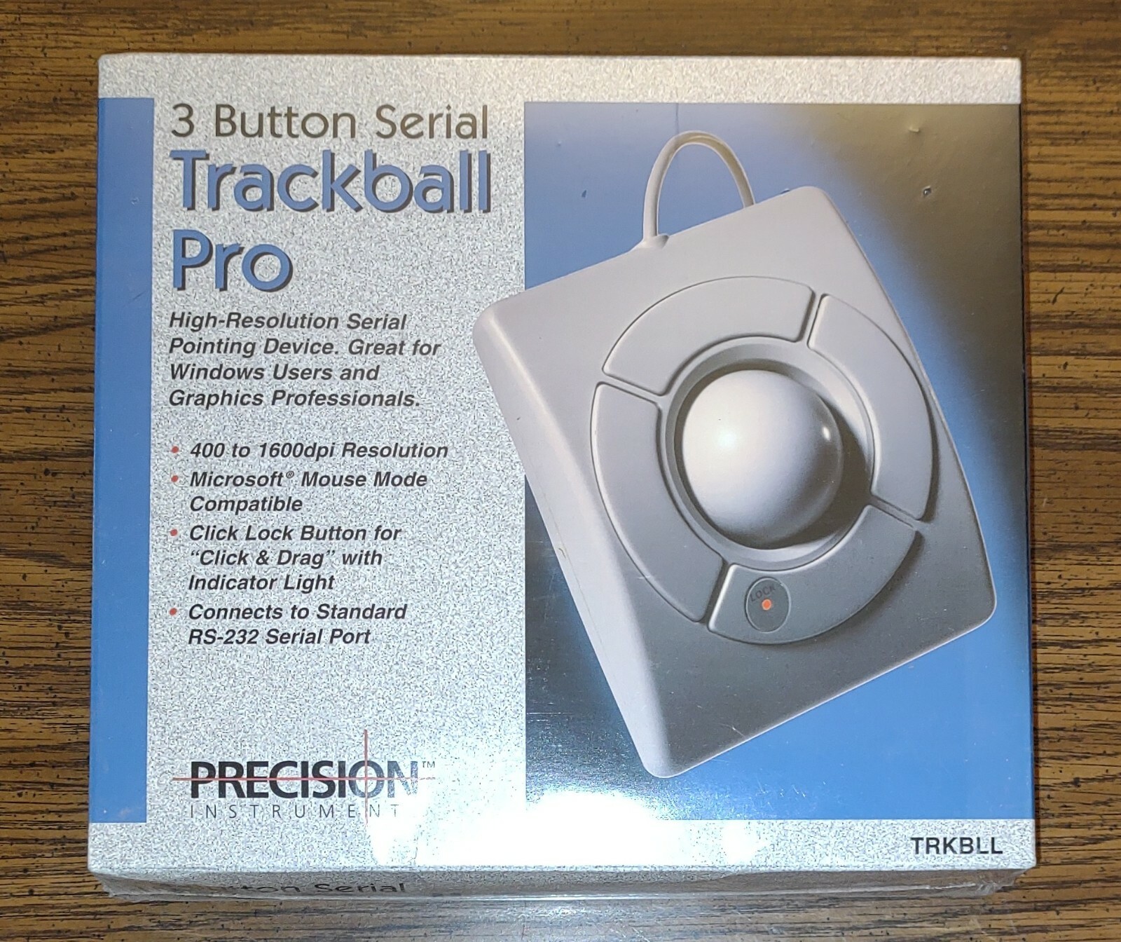 Vintage Precision Instruments 3 Button Serial Trackball Pro BRAND NEW/SEALED