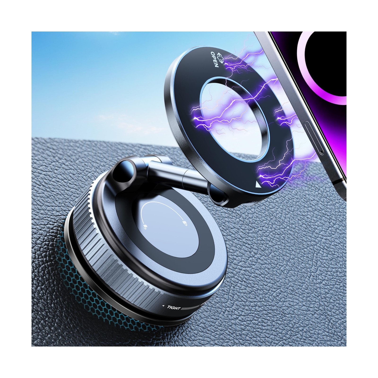 Upgraded 360° Nano Gel Vacuum Magnetic Phone Holder, Car Phone Hold... Fast