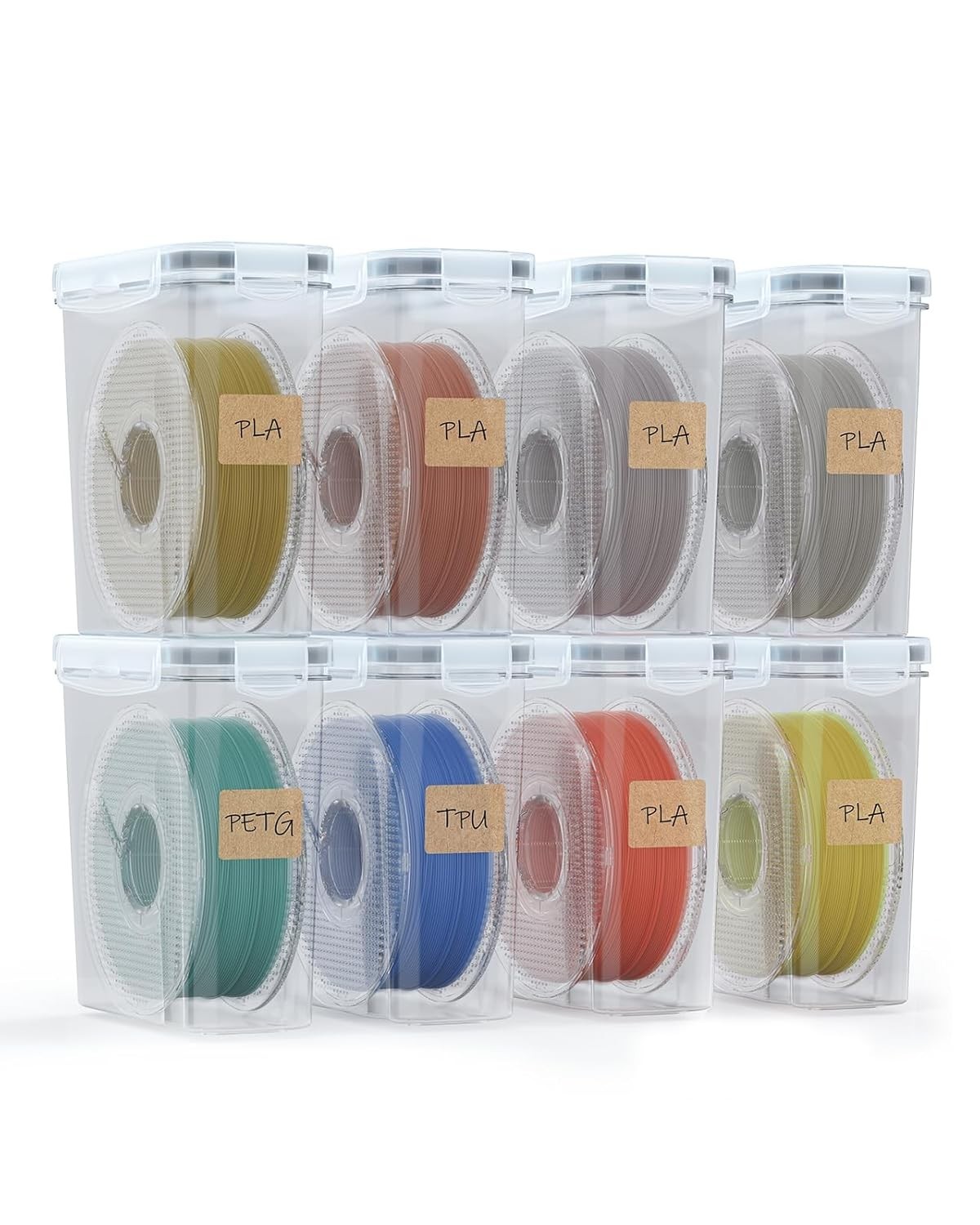 Filament Storage Box - 8 Pack Filament Container for 3D Printing Sealing and Pro