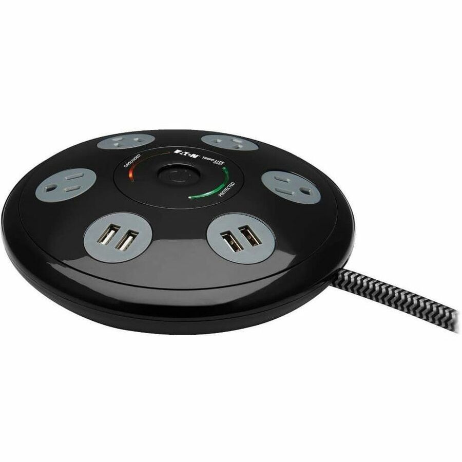 Tripp Lite 4 5-15R Outlets 4 USB-A Conference Surge Protector Black TLP406USBUFO