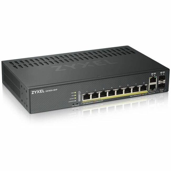 ZYXEL GS1920-8HPv2 8-Port Gigabit Smart Nebula Cloud Managed PoE Switch | 8 PoE+