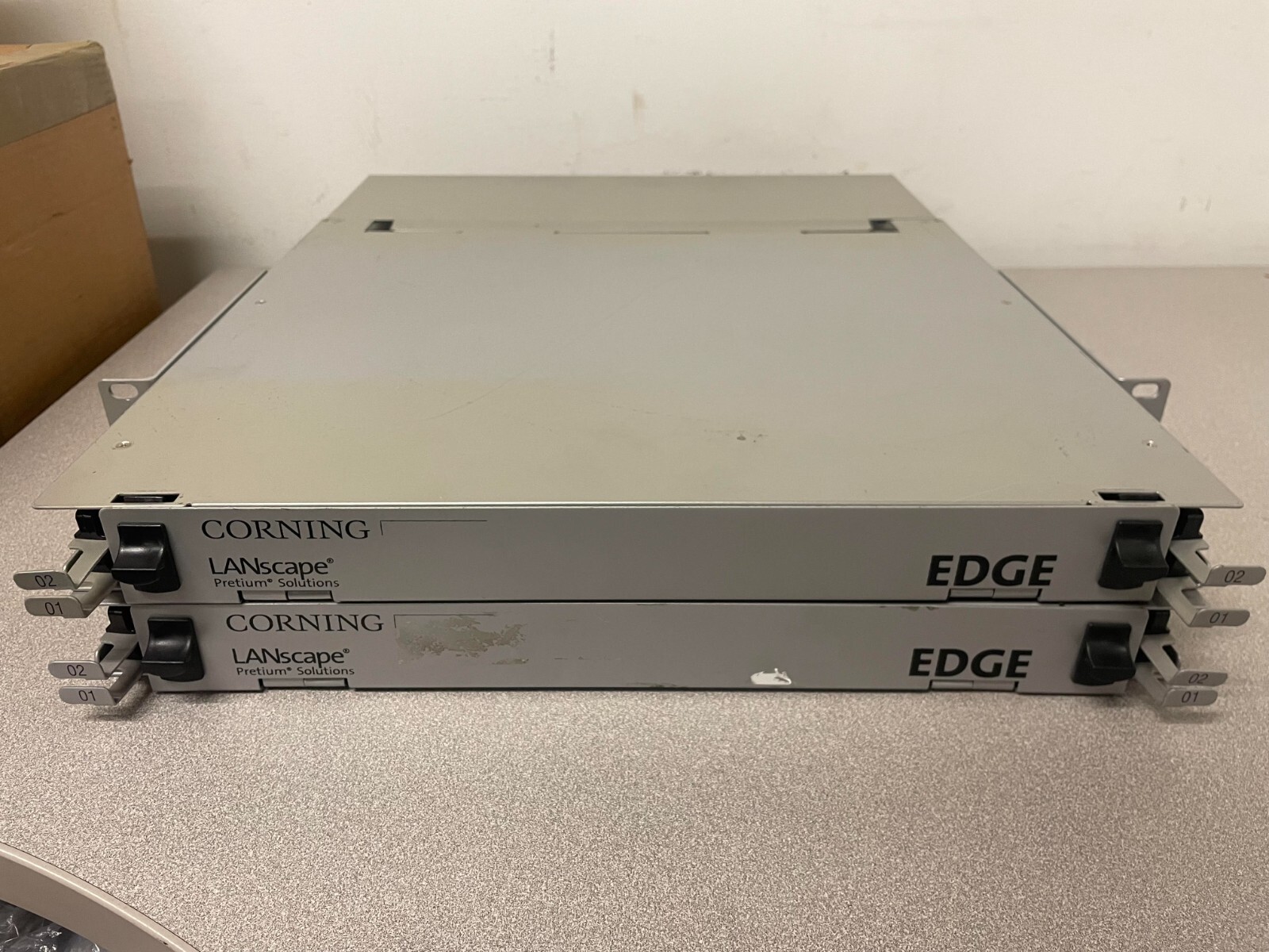 2x -- Corning LANscape Edge 1U Housing Box Patch Panel (SKU: 2903AA)