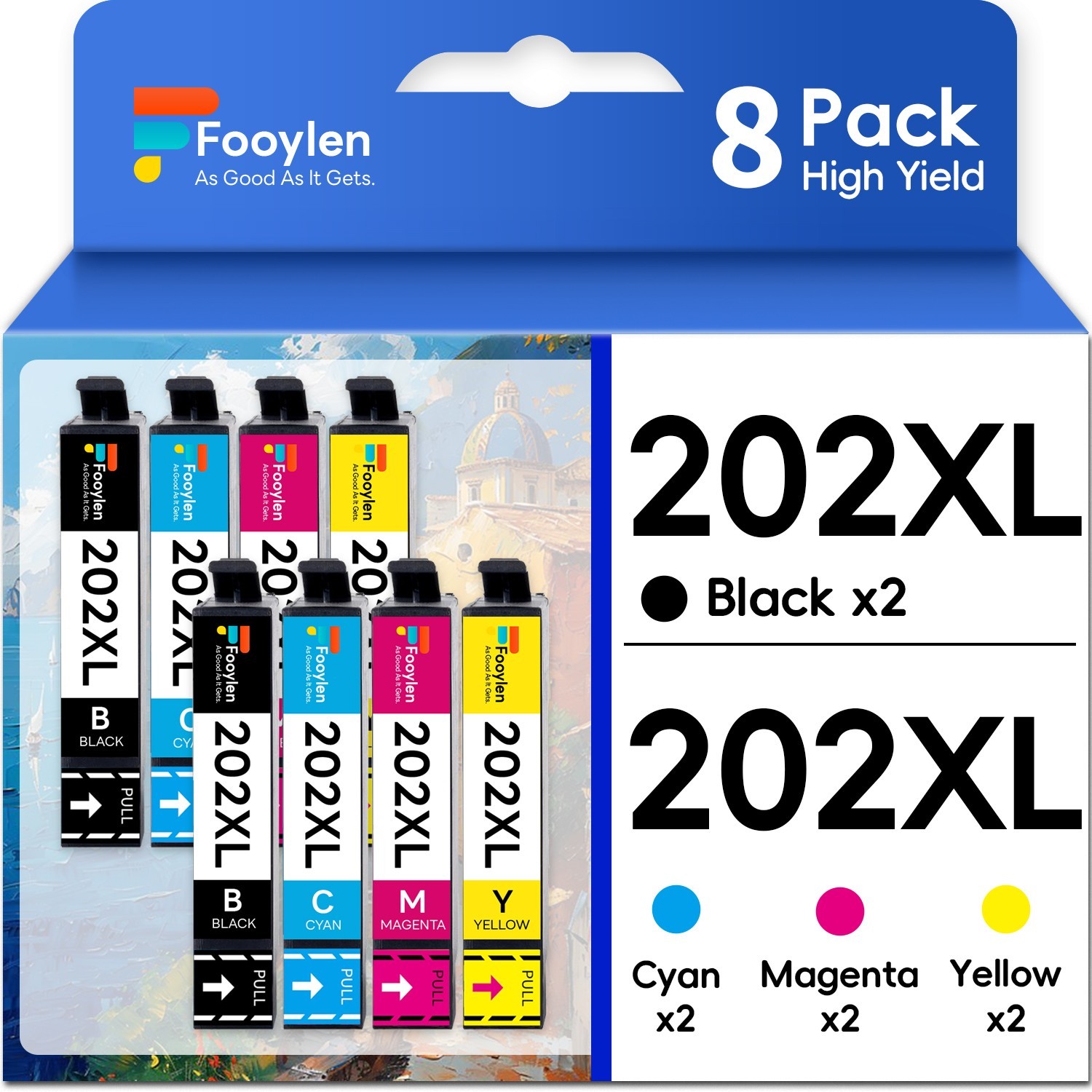 8 Pack Compatible With 202XL Ink Cartridges for Epson Expression XP-5100 WF-2860