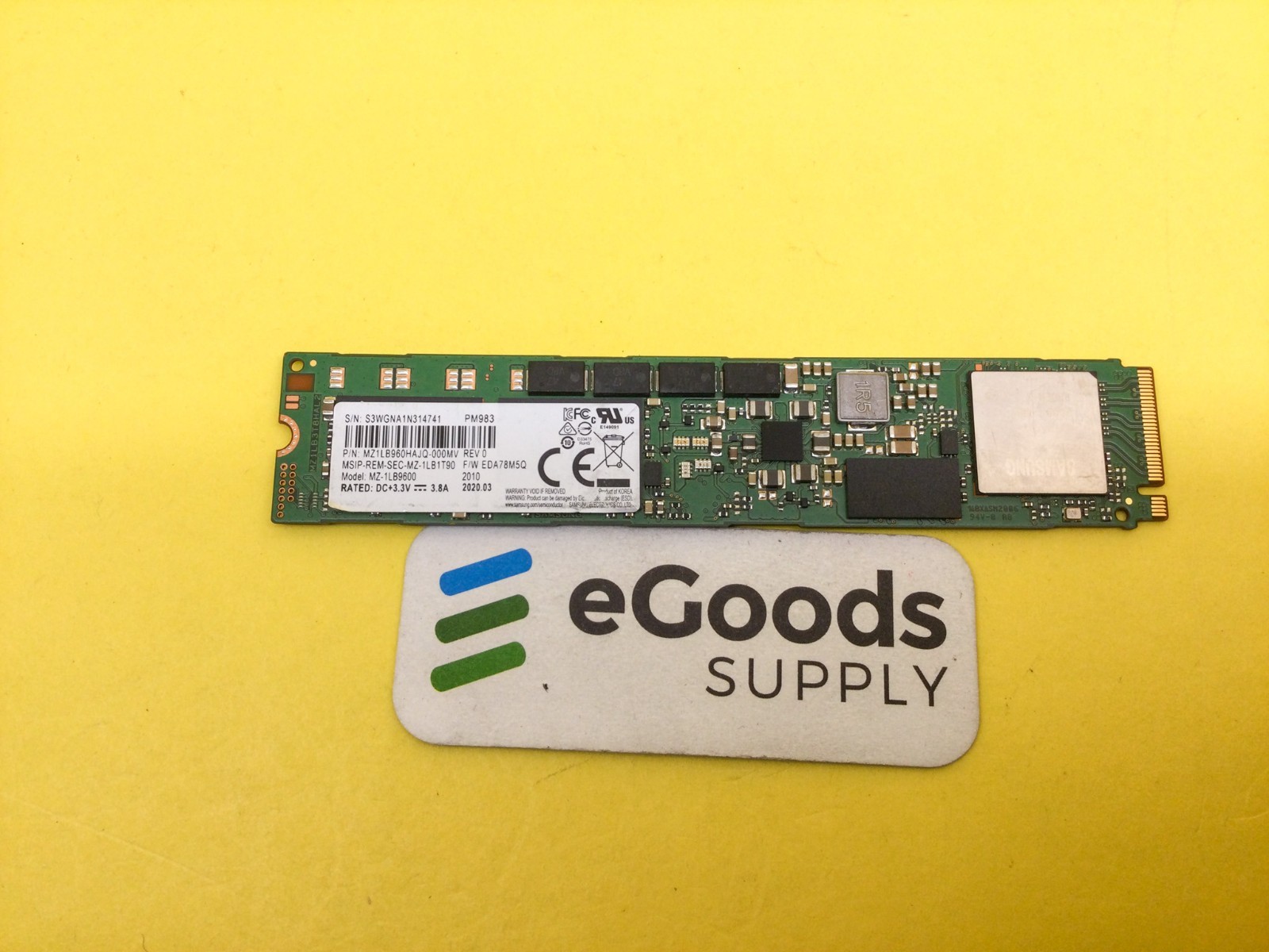 Samsung PM983 960GB PCIe NVMe M.2 22110 Internal SSD MZ-1LB9600 ***Grade B