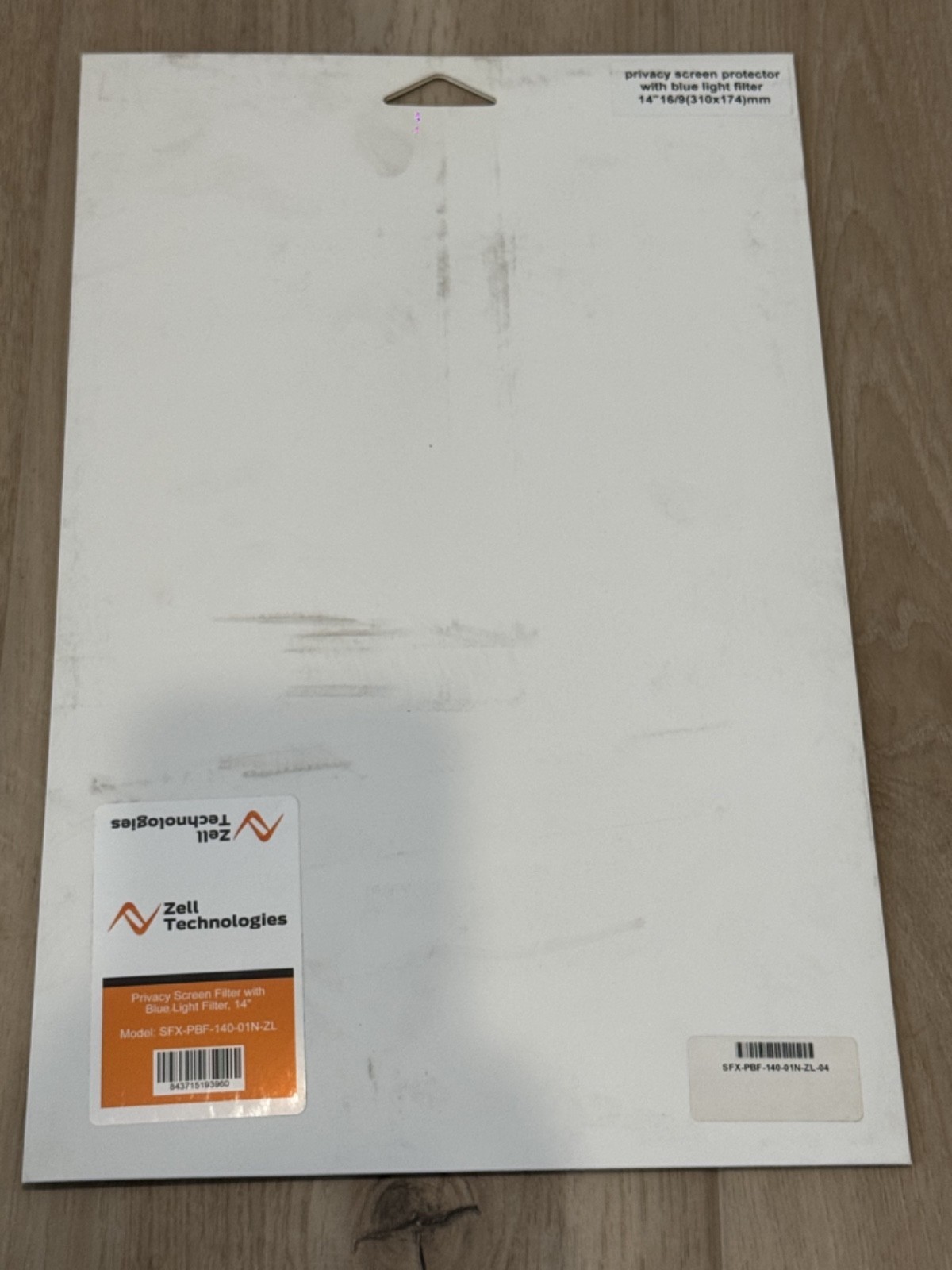 Zell Technologies Privacy Screen Filter 14" Blue Light Filter