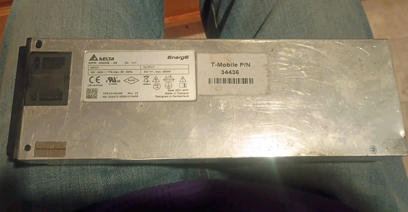 Delta ESR-48/60A EnergE Rectifier T-Mobile P/N 33930 DPR3000B-48 (S3)