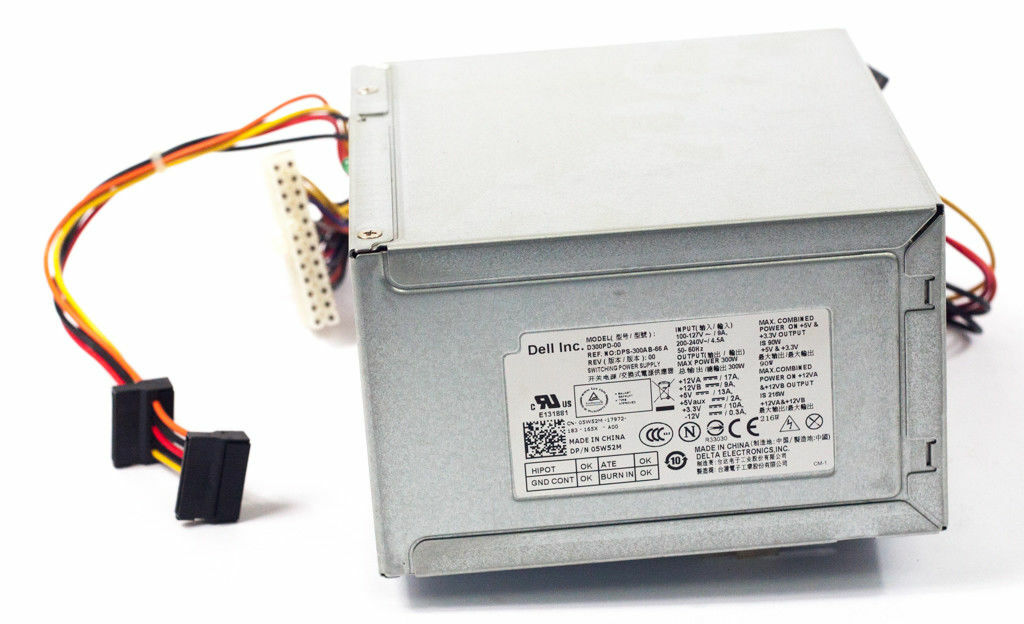 Dell 5W52M 300Watt 24 Pin Power Supply - Delta DPS-300AB-66 A
