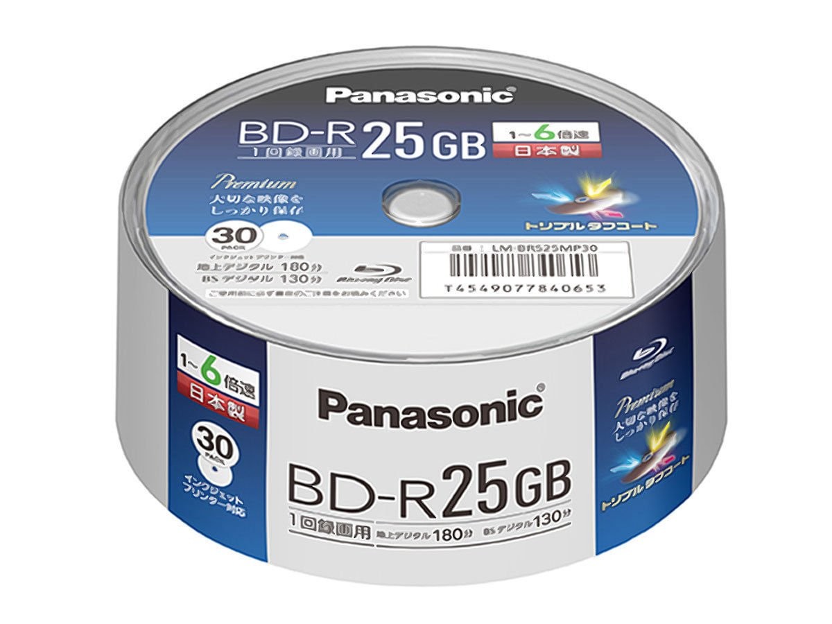 Panasonic LM-BRS25MP30 6x Blu-ray Disc Single Layer 25GB Write Once Spindle 30
