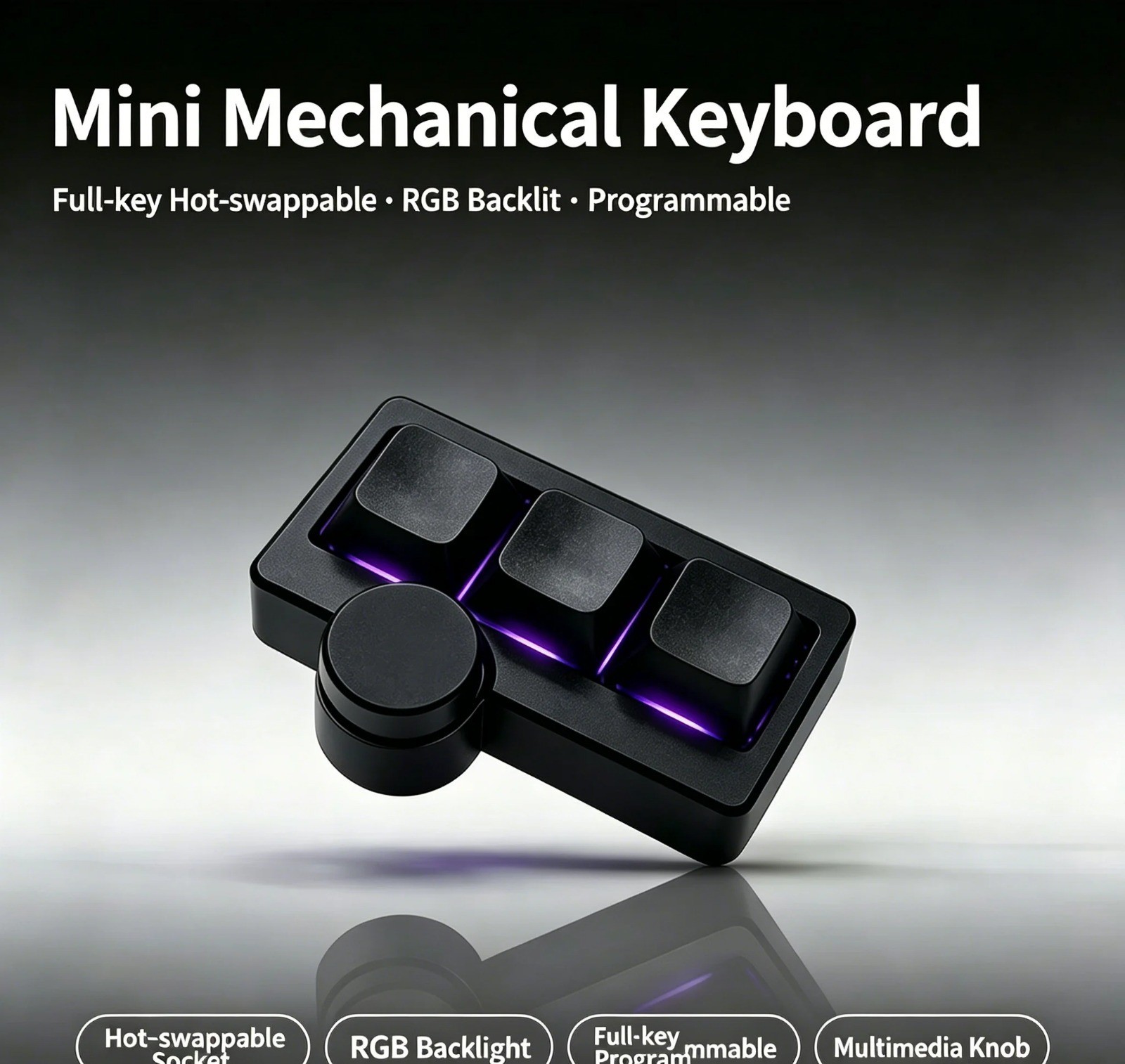 Hot-Swappable RGB Gaming Wired Mini Keyboard USB Portable