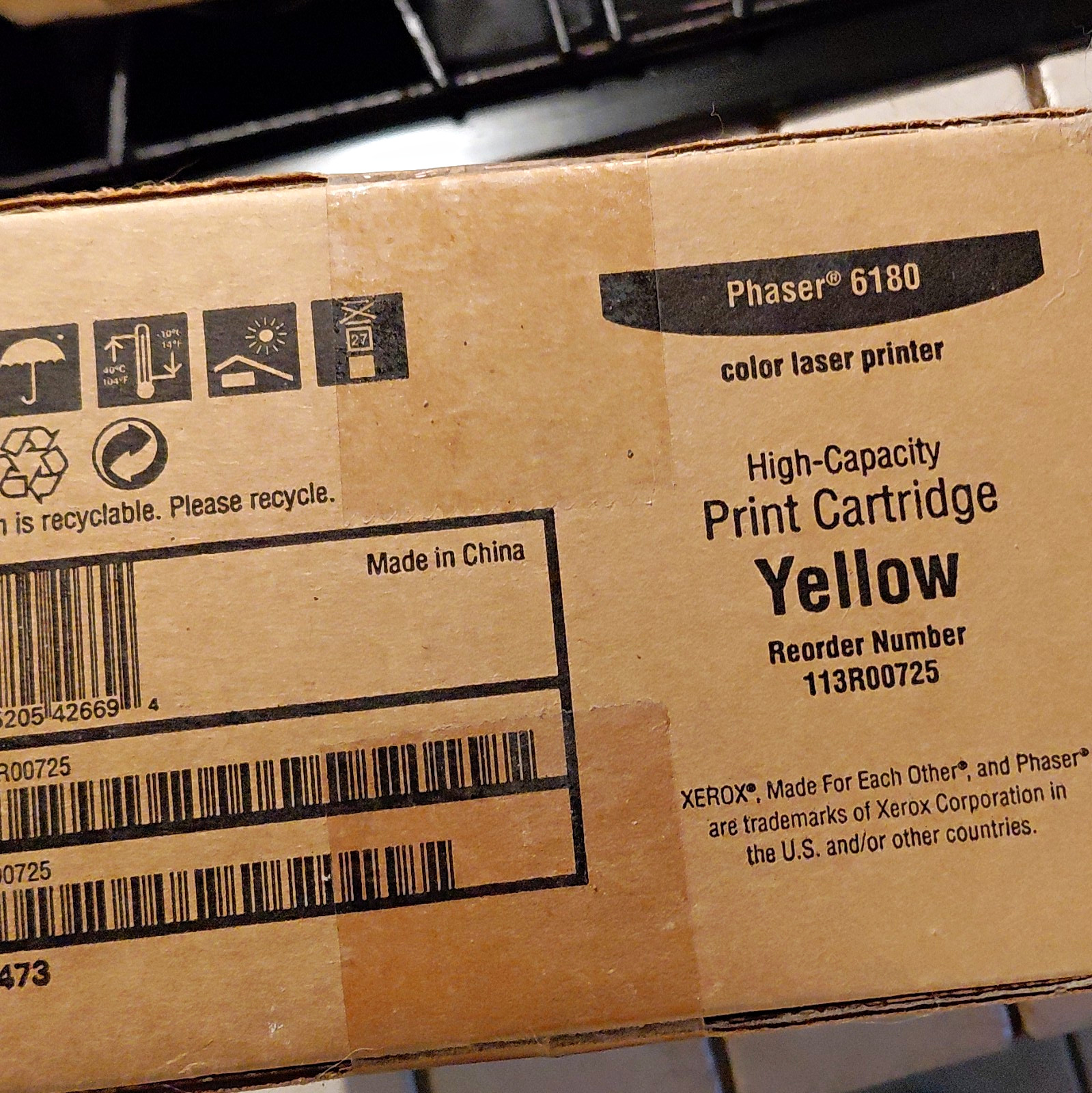Xerox Phaser 6180 Yellow High Yield Toner Cartridge 113R00725