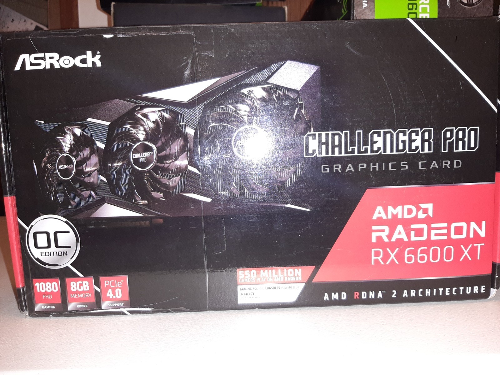 LOOK ASROCK RX6600XT CHALLENGER PRO "BOX ONLY NO GRAPHICS CARD BOX ONLY"