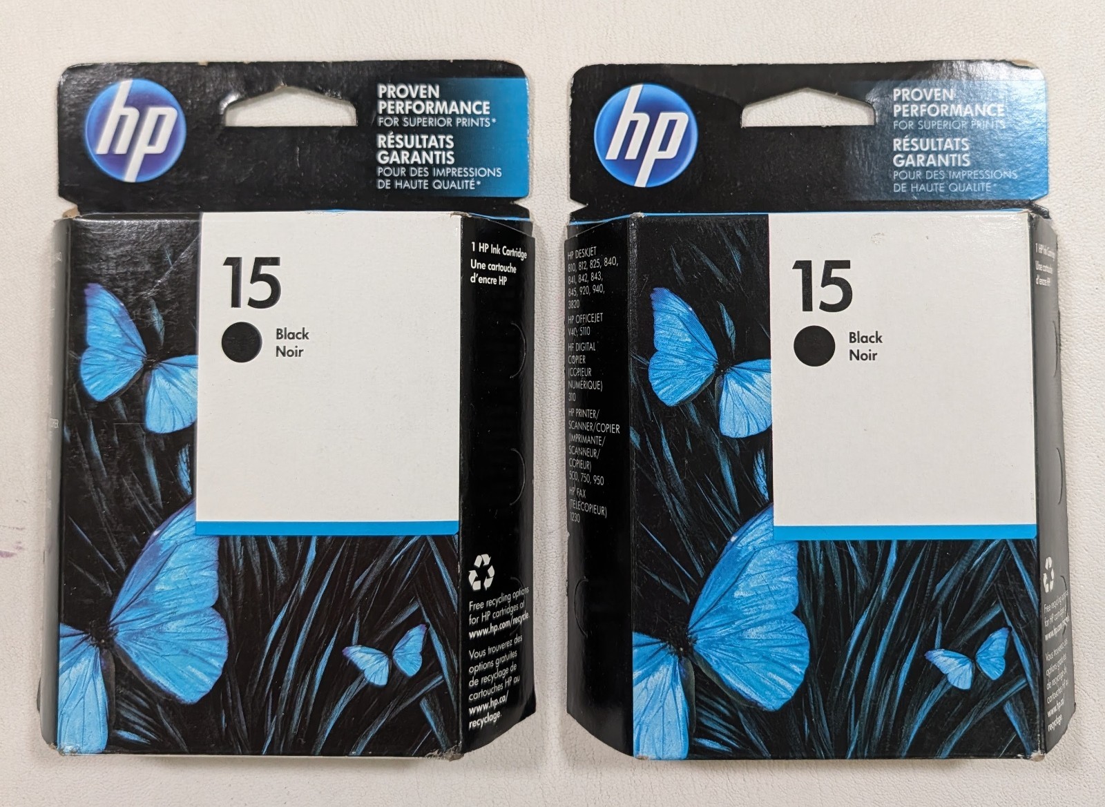 Lot Of 2 Genuine HP 15 Black Ink Cartridge C6615DN -Sealed - Exp. 2/18 & 11/16