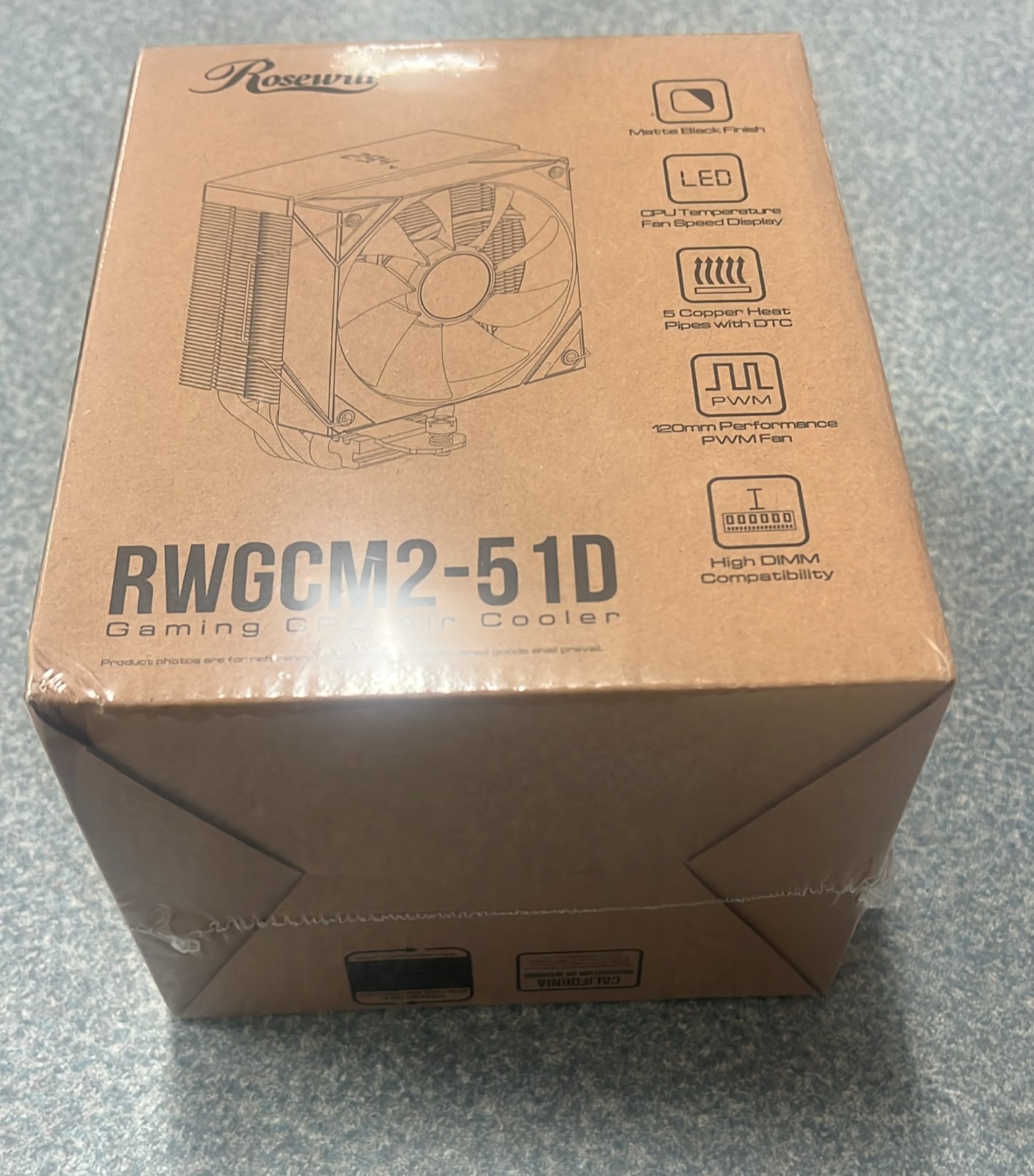 Rosewill CPU Air Cooler with Digital Display (RWGCM2-51D) -  New, Sealed