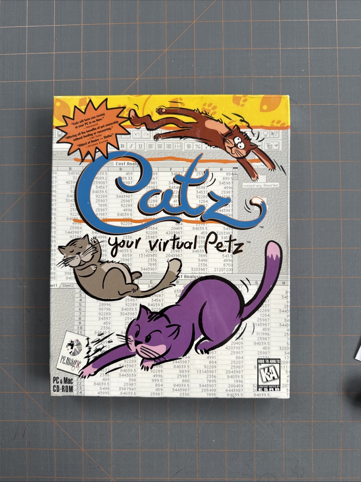 Catz Virtual Petz PC Game Vtg 1997 Windows 95 CD Rare Big Box