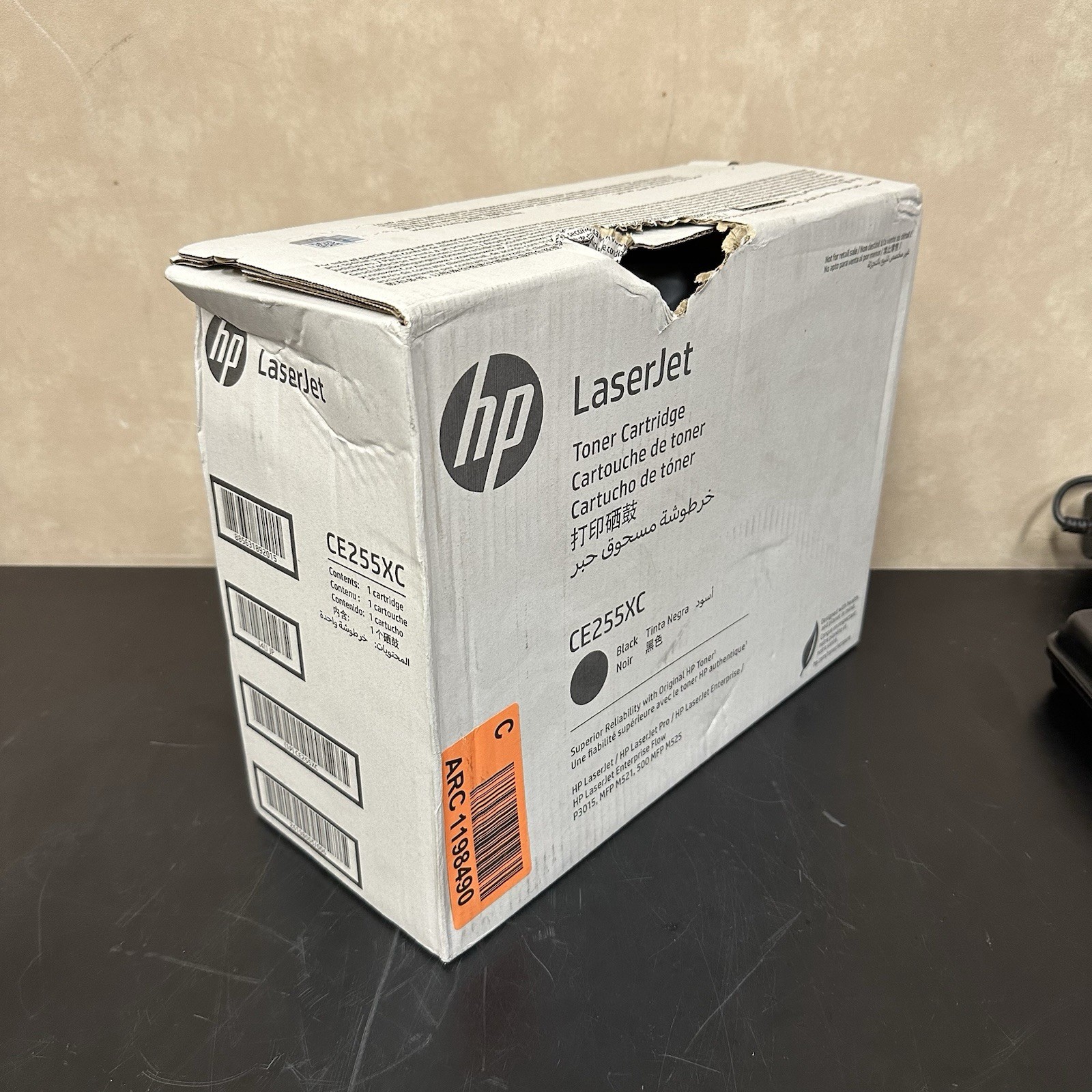 HP 55X CE255XC Black Toner Cartridge Genuine OEM New Sealed Damaged Box