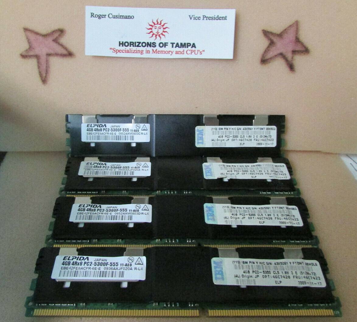 Elpida EBE42FE8ACFR-6E-E 16GB (4x4GB) 4Rx8 PC2-5300F-555