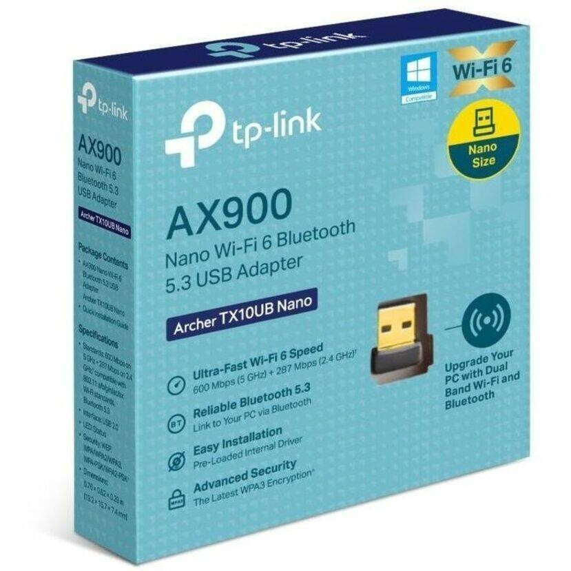 TP-Link Archer TX10UB AX900 Nano Wi-Fi 6 2.4G/5G WPA3 Bluetooth 5.3 USB Adapter