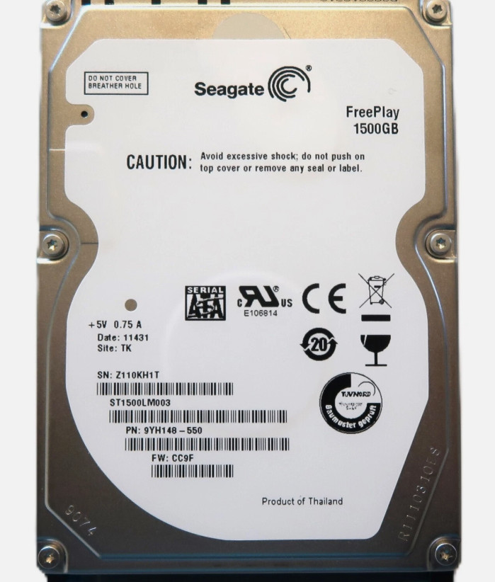 Seagate FreePlay 1.5TB 2.5" SATA HDD 15mm Server Storage Drive ST1500LM003