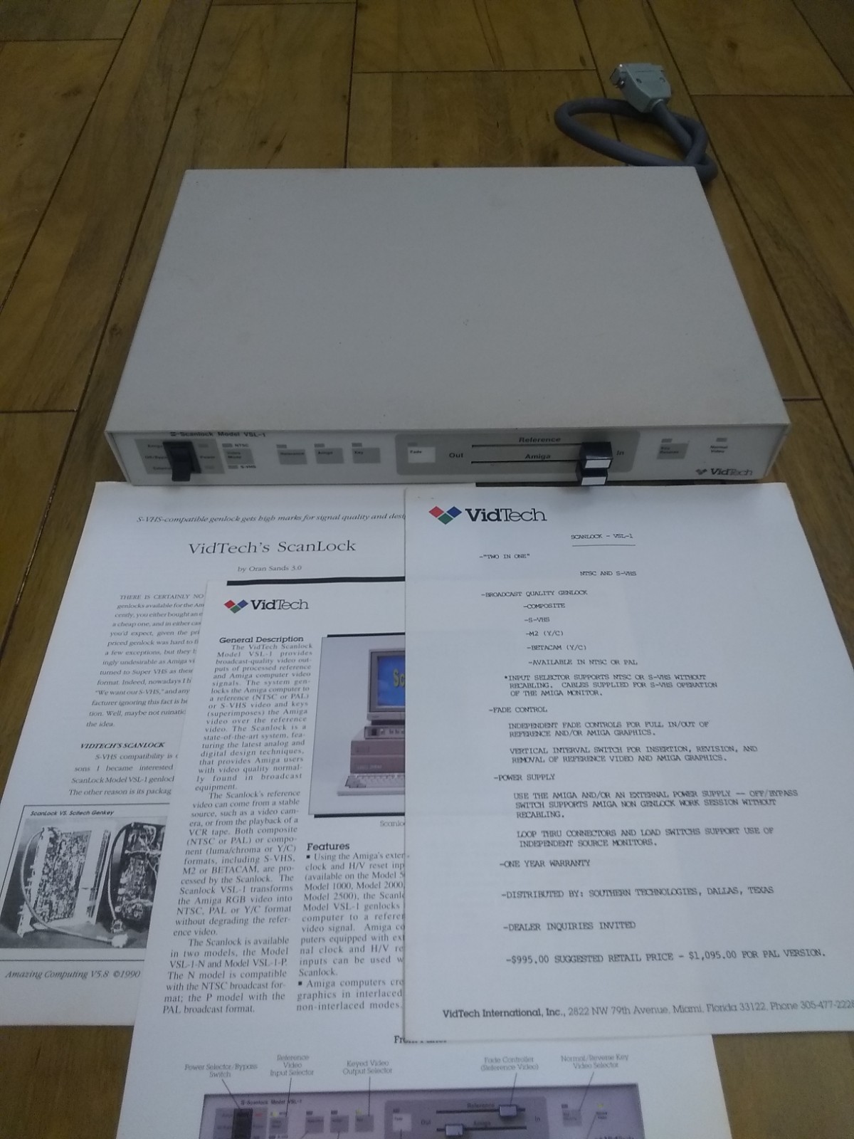Scanlock VSL-1 Genlock W/ Docs For Commodore Amiga, TESTED, VidTech