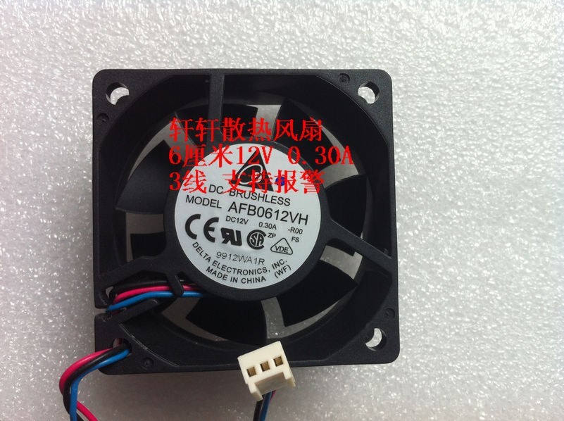 Delta AFB0612VH -R00 6CM 6025 12V 0.30A Cooling Fan