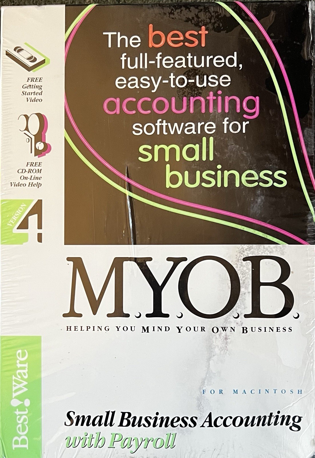 Vtg 80s MYOB Accouning w/ Payroll 4.0 for Macintosh Plus or Better SEALED NEW