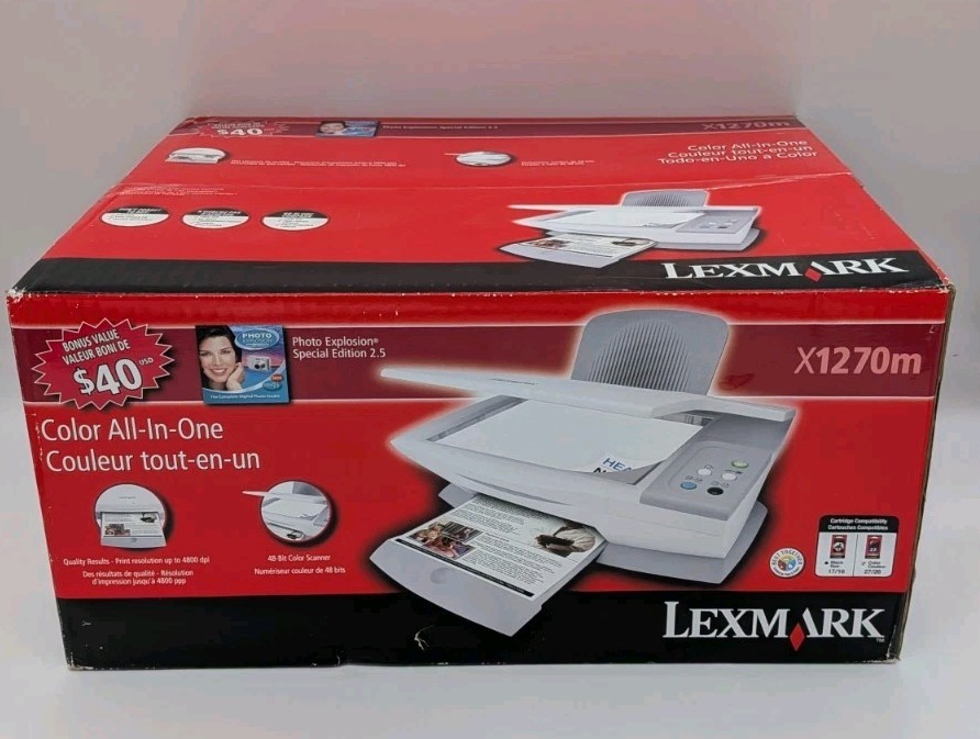 NEW Lexmark X1270m Color All-In-One Printer Scanner Copier, Brand New