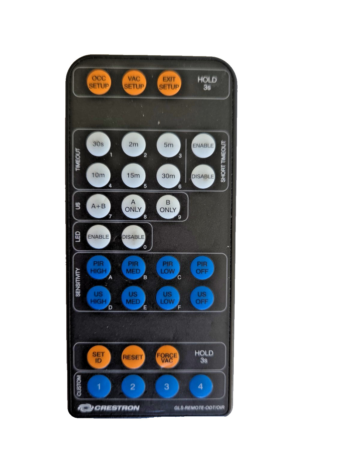 Crestron GLS-REMOTE-ODT/OIR  IR Remote for GLS Occupancy Sensors 6505250