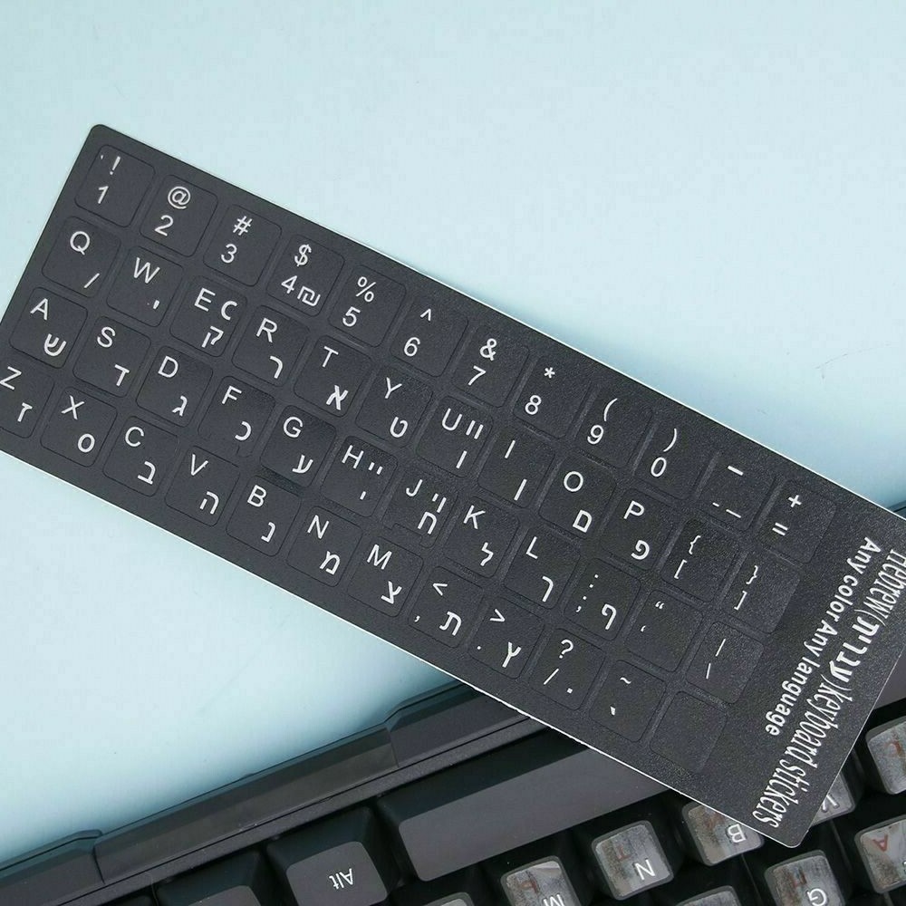 ✅1pc Hebrew/English Alphabet Letters Keyboard Stickers For computer Laptop