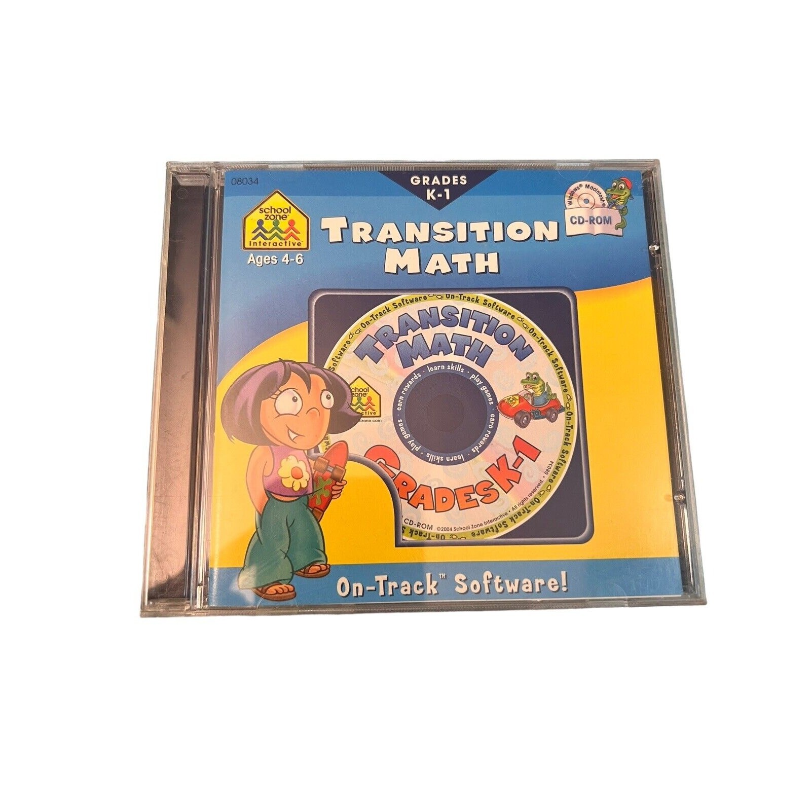 School Zone Transition Math K-1 CD-ROM Educational PC Windows 95 98 Homeschool