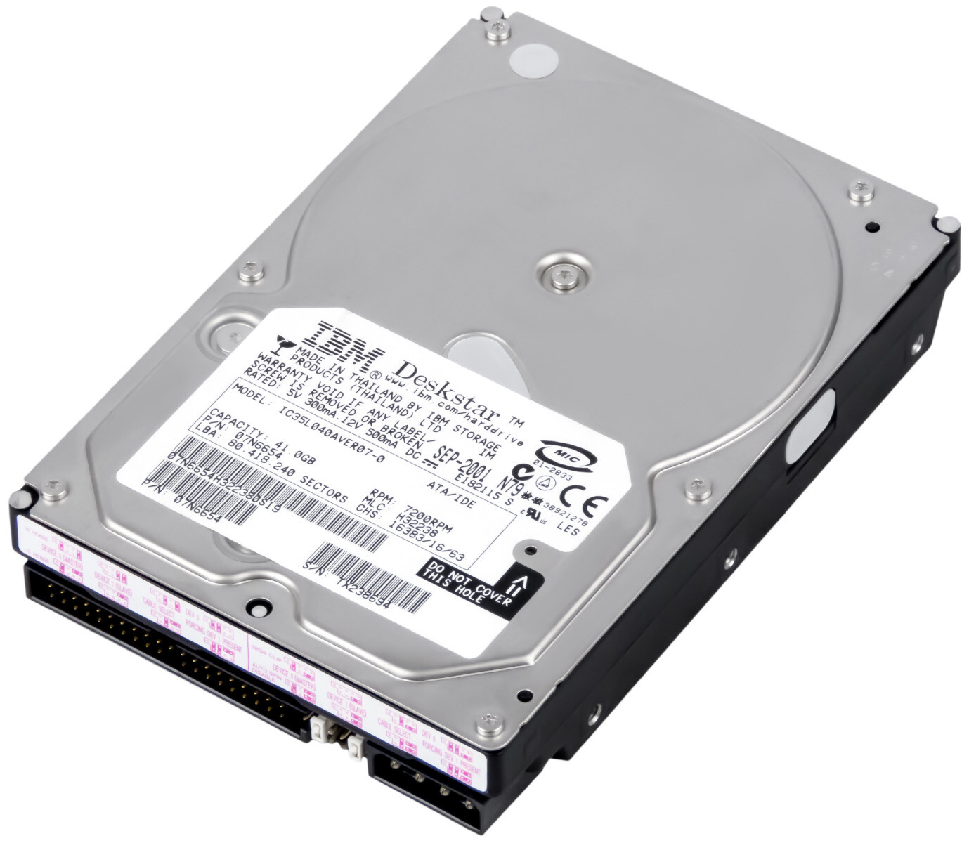 IBM IC35L040AVER07-0 07N6654 40GB 7.2K 2MB ATA 3.5''