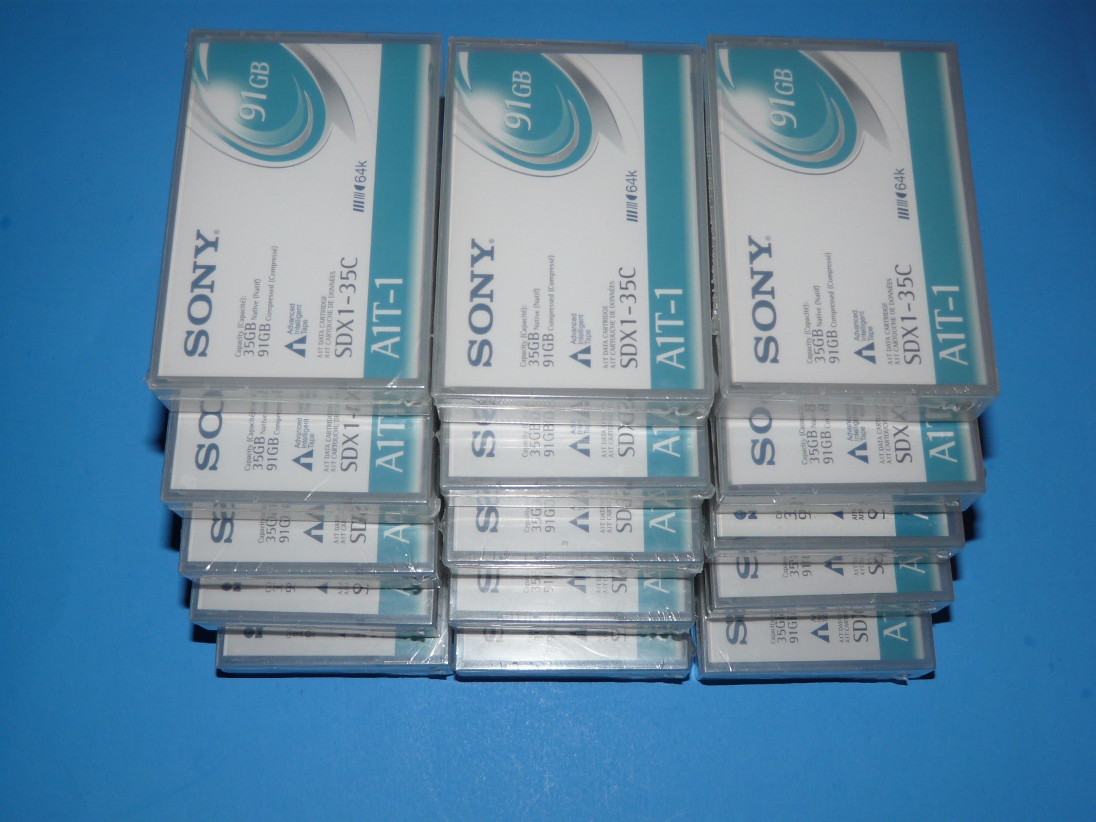 15  Sony SDX1-35C AIT-1 35/91GB Data Tape Cartridges 64k 8mm 230m  RE-CERTIFIED