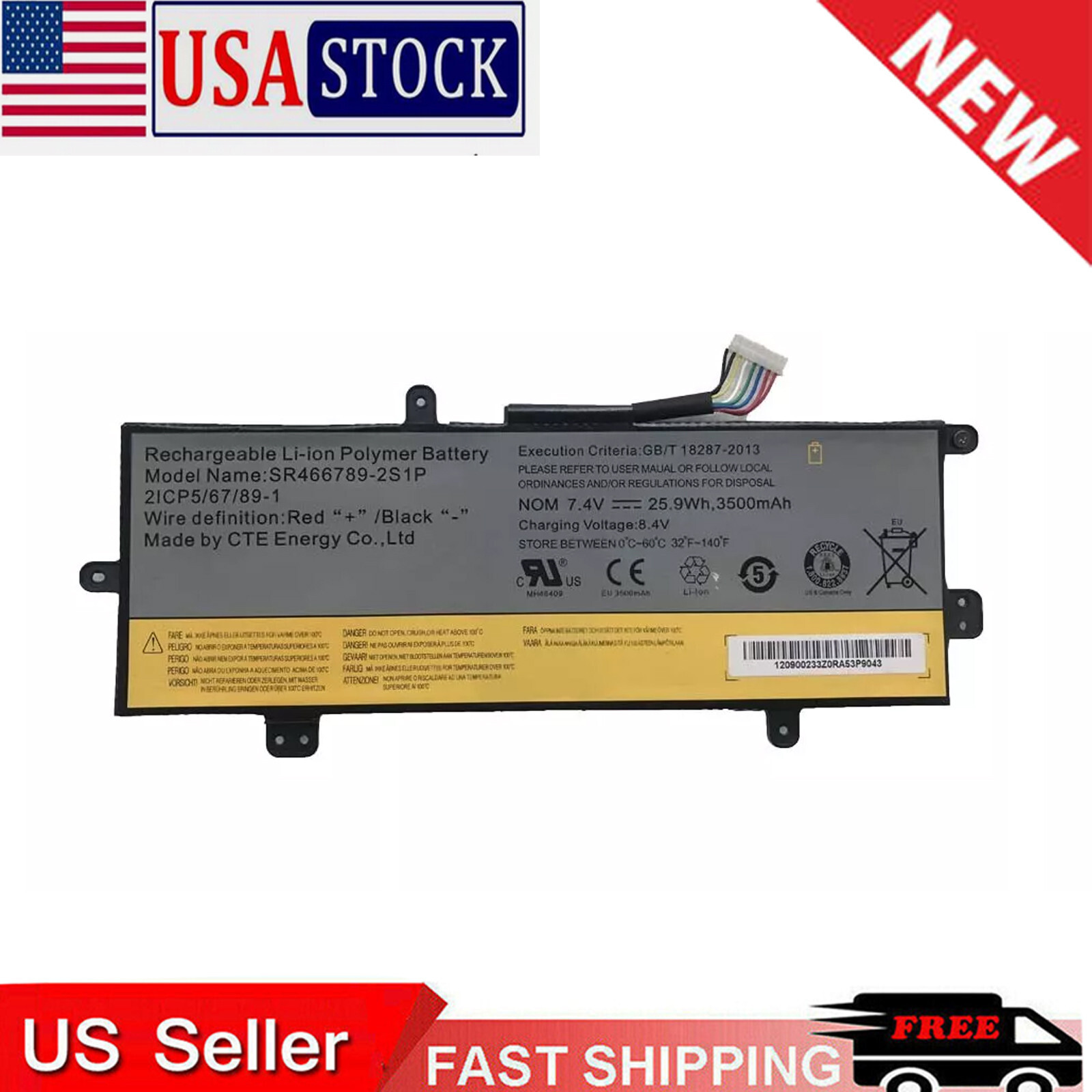 New Battery For HISENSE CHROMEBOOK C11 SERIES 7 SR466789-2S1P 466890-2S1P