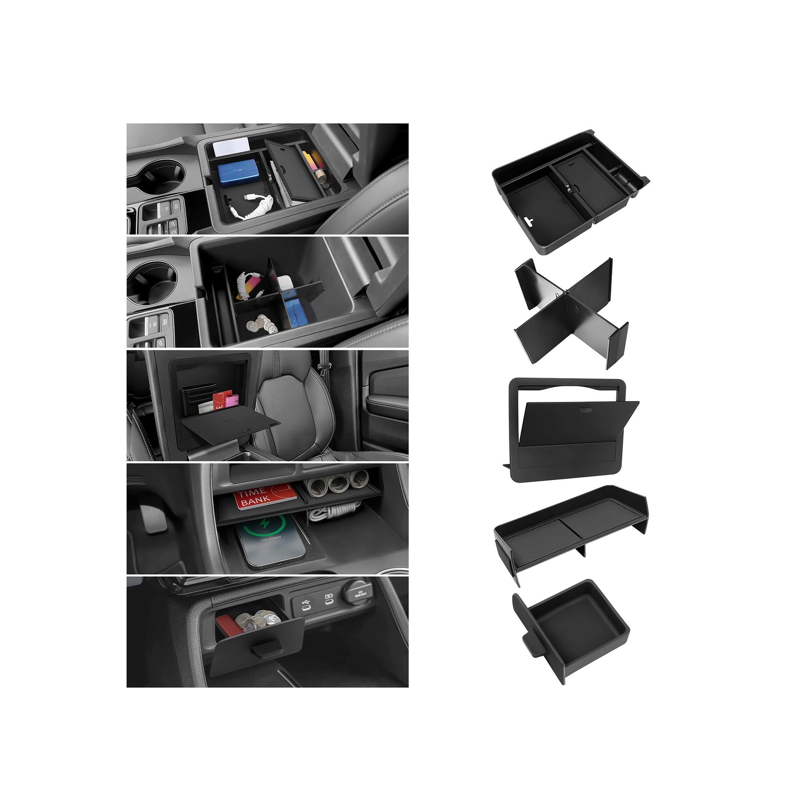 5PCS Center Console Organizer for Honda 2023~2026 Pilot & Passport Storage Tray