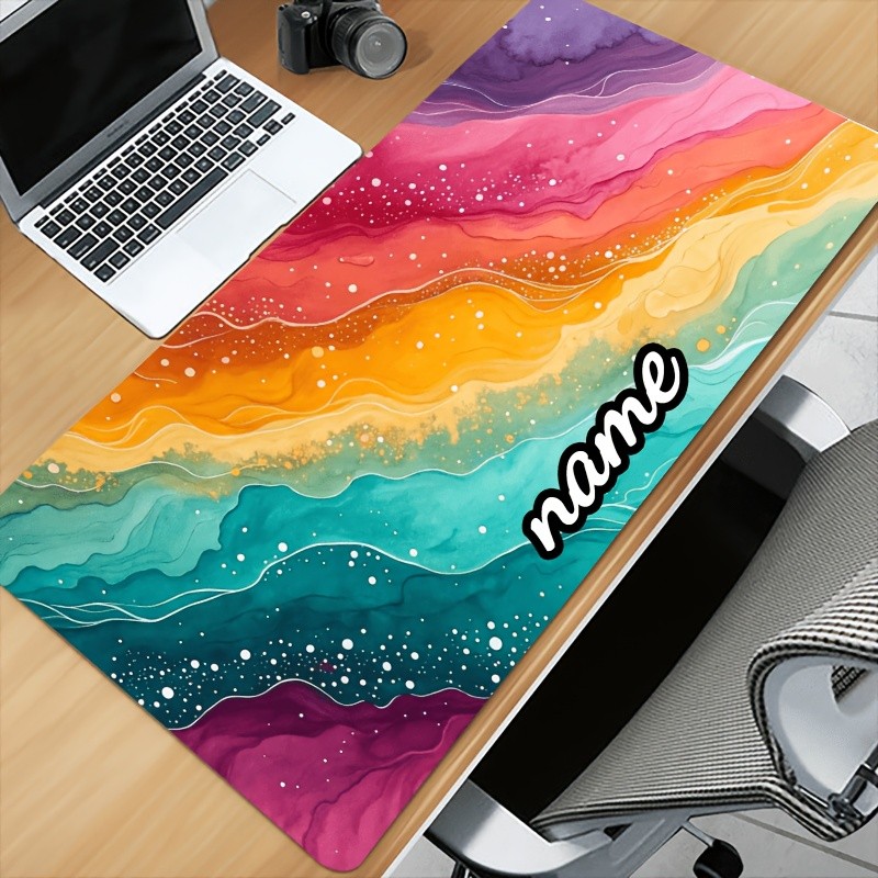 11.81inch*23.62inch Customized Mouse Pad 1pc Colorful Abstract Wave Pattern Mo