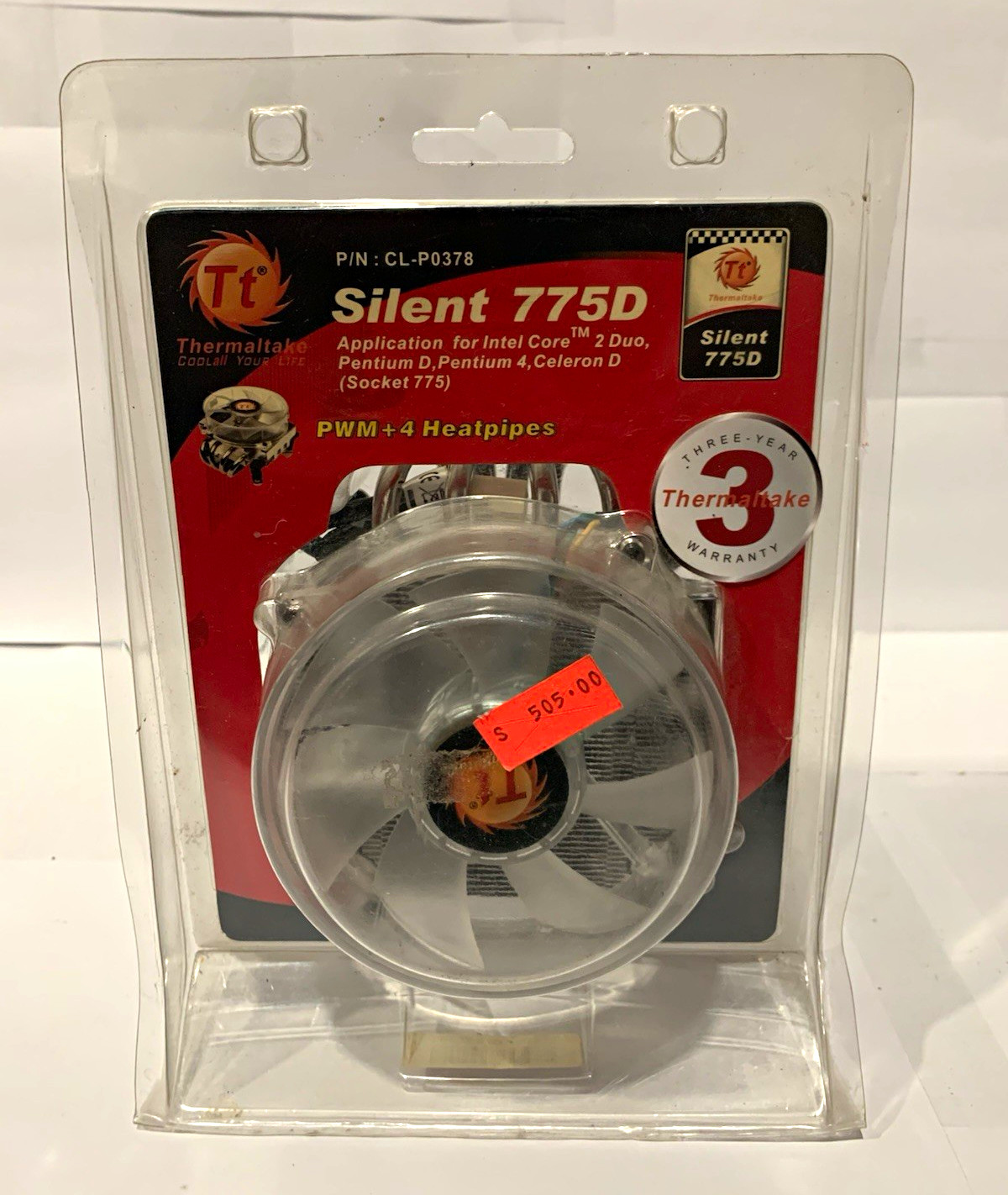 Thermaltake Silent 775D CPU Cooler Socket 775 90mm 4-Pin 2500RPM CL-P0378