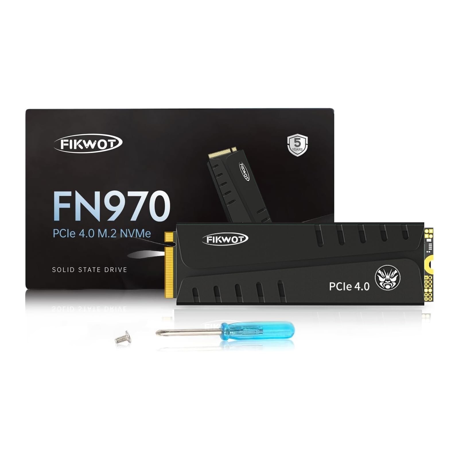 Fikwot M.2 SSD 1TB NVMe PCIe Gen 4 SSD Hard Drive W/Heatsink PC/PS5/MAC 7450MB/s