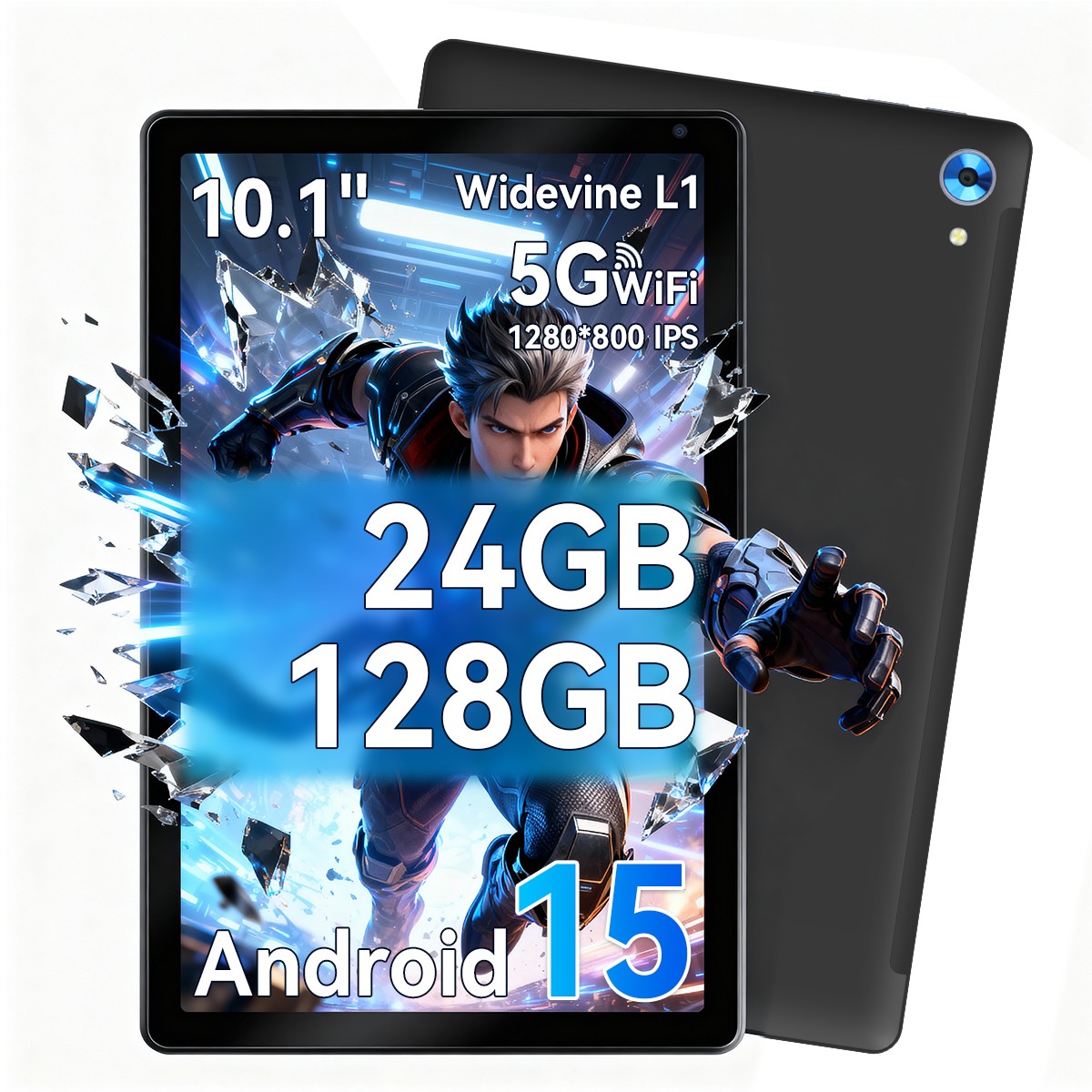 A523 Processor Octa-Core Pad Android 15 Tablet 24GB RAM +128GB ROM 2.4G/5G Wifi