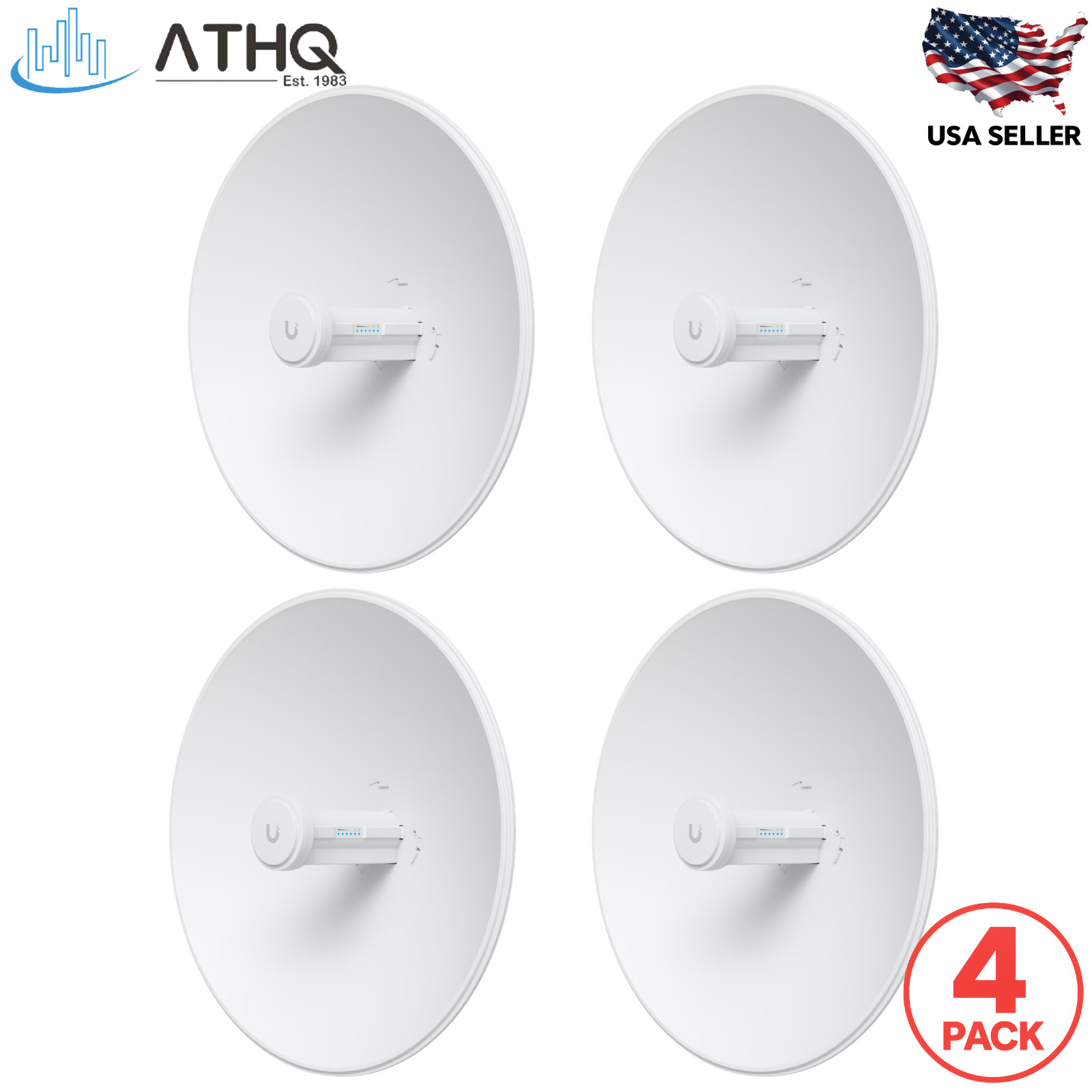 4 PACK Ubiquiti PBE-5AC-GEN2-5-US PowerBeam 5AC Gen2 25dBi 5GHz PtP Bridge NEW