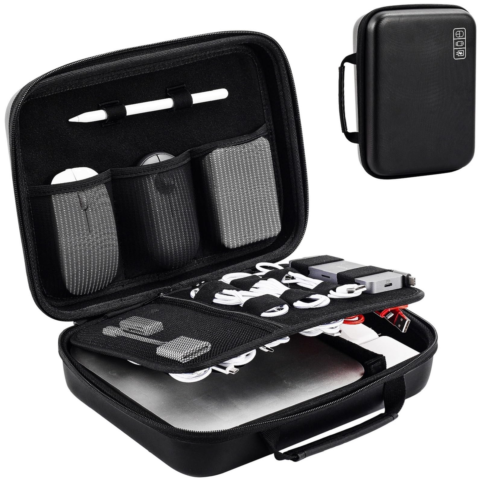 ProCase Hard Travel Electronic Extra Large - 11.8 x 8.0 x 3.3 Inch, Jet Black